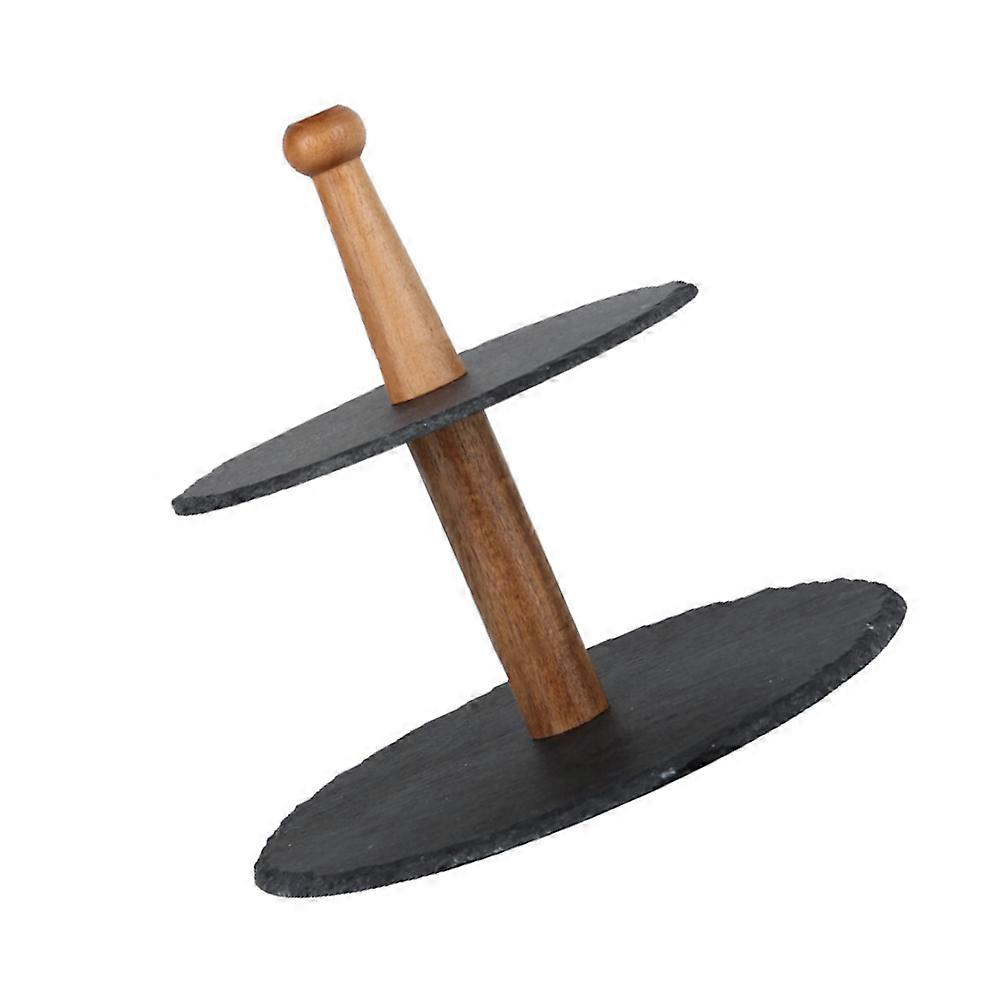 MultiUse Sushi Plate Rock Material Round Serving Tray for Sashimi Dumplings and Food Presentation 10.5 inches