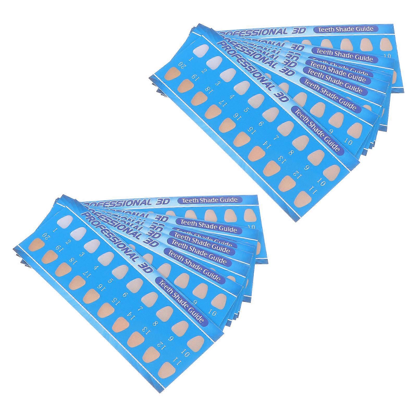 Teeth Shade Guide Cards for Use Professional Tooth Color Contrast Paper 50Pcs Assorted Color