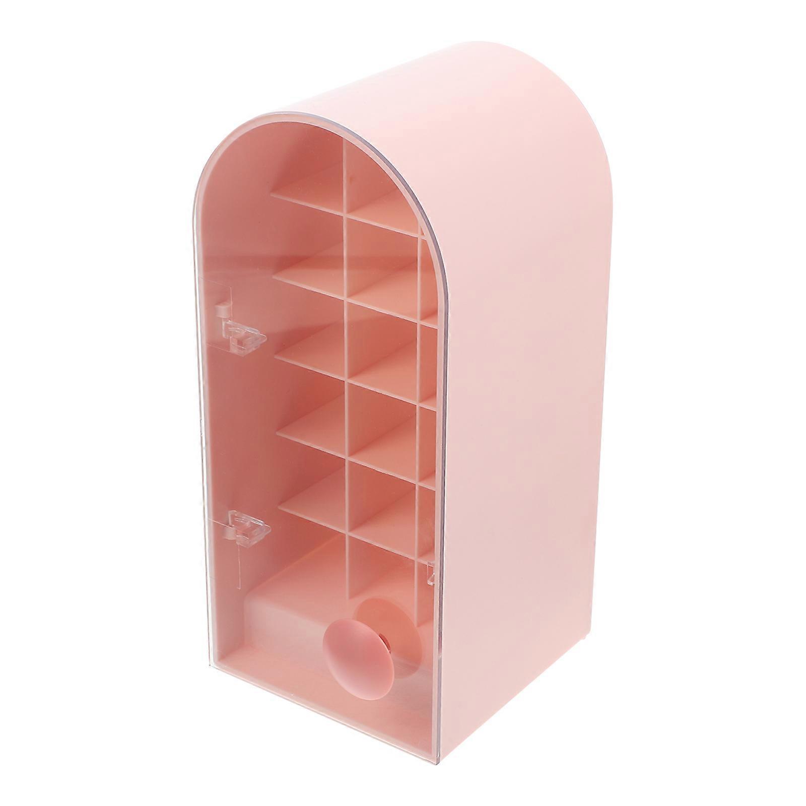 Pink Lipstick Holder with 18 Slots for Organized Home Use ABS Material Lightweight and Durable 18grids