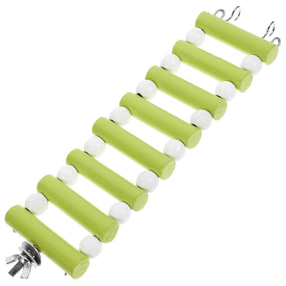 Wooden Hamster Ladder Toy for Small Pets Green Color Sturdy Construction Safe and Durable