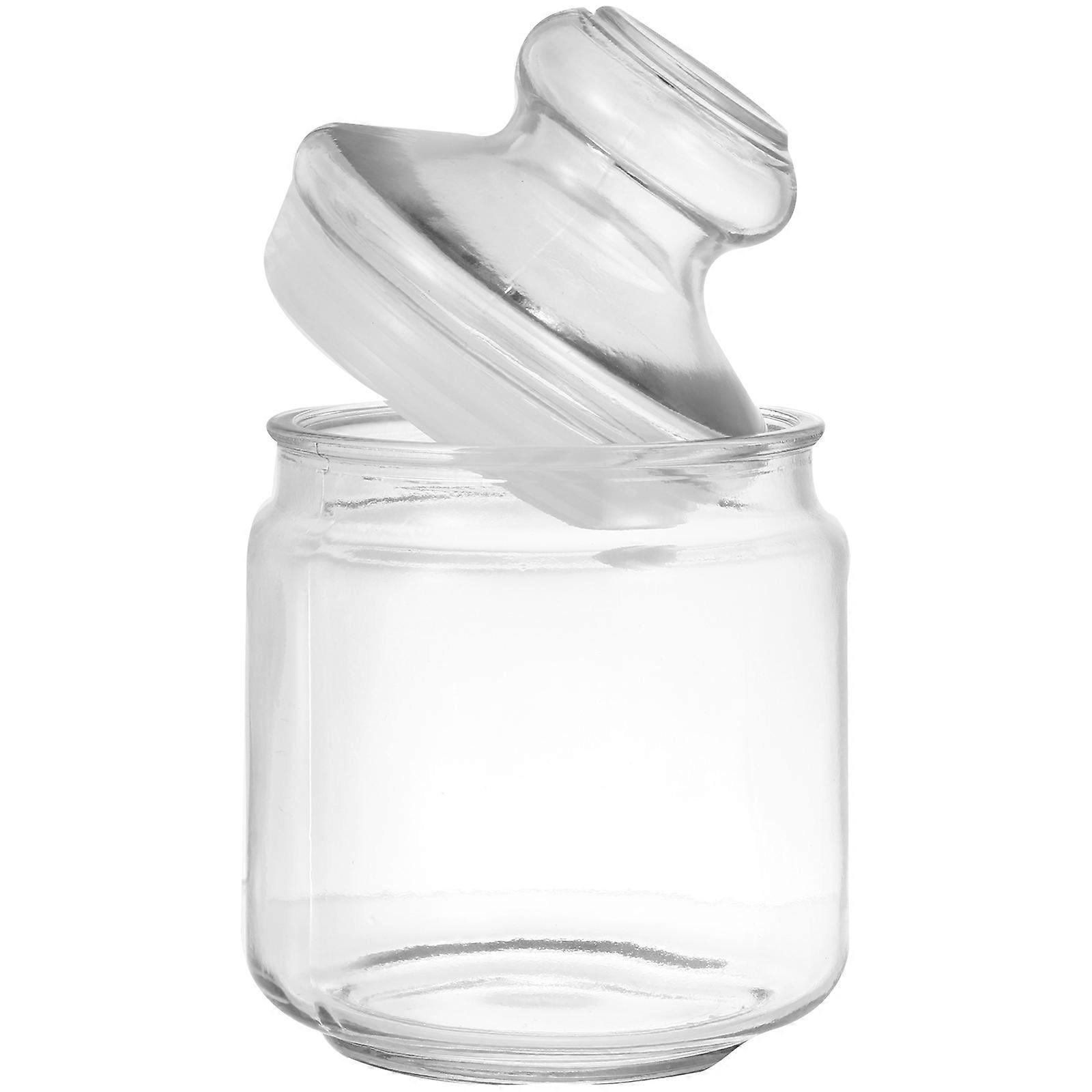 Transparent Glass Tea Storage Jar with Airtight Lid – Versatile Dry Food Container for Kitchen Use, Holds Sugar, Beans, and Cereal