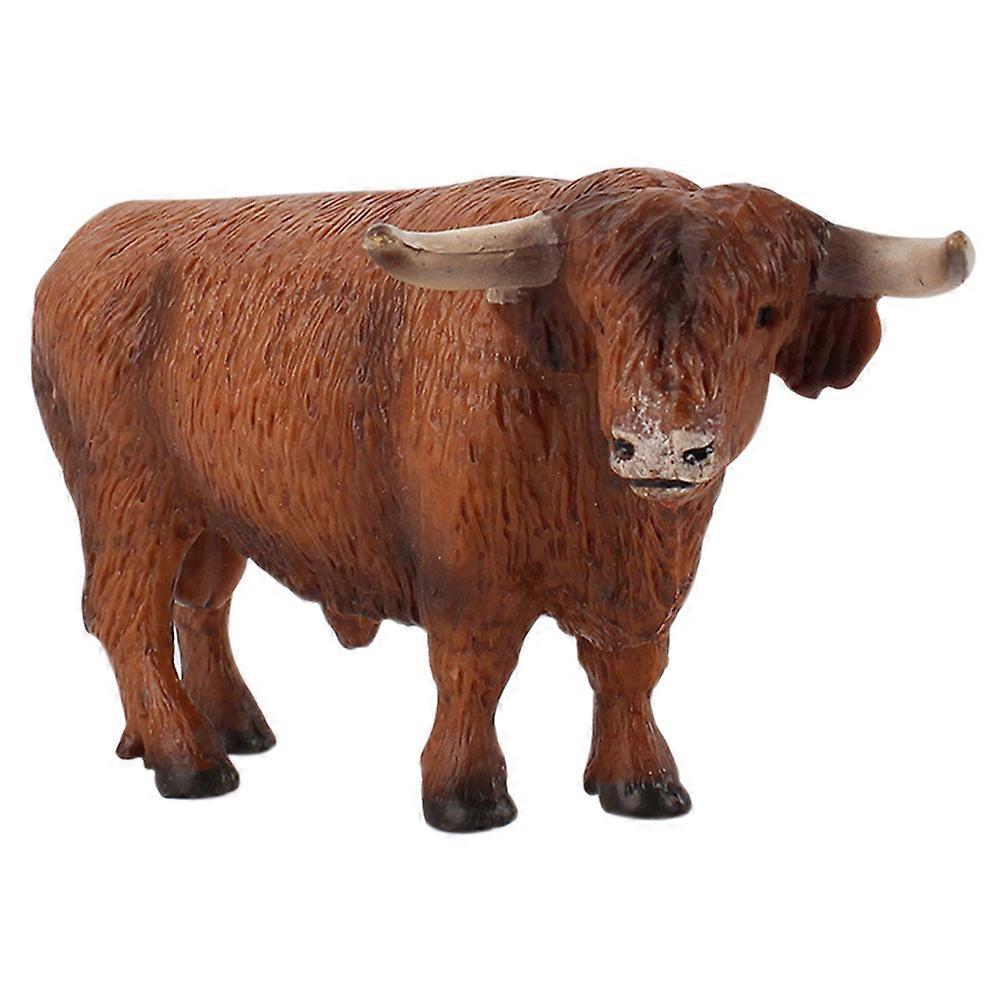 Adorable Educational Cattle Model Realistic Highland Cow Decoration for Farm Animal Lovers, Enhances Imagination and Learning