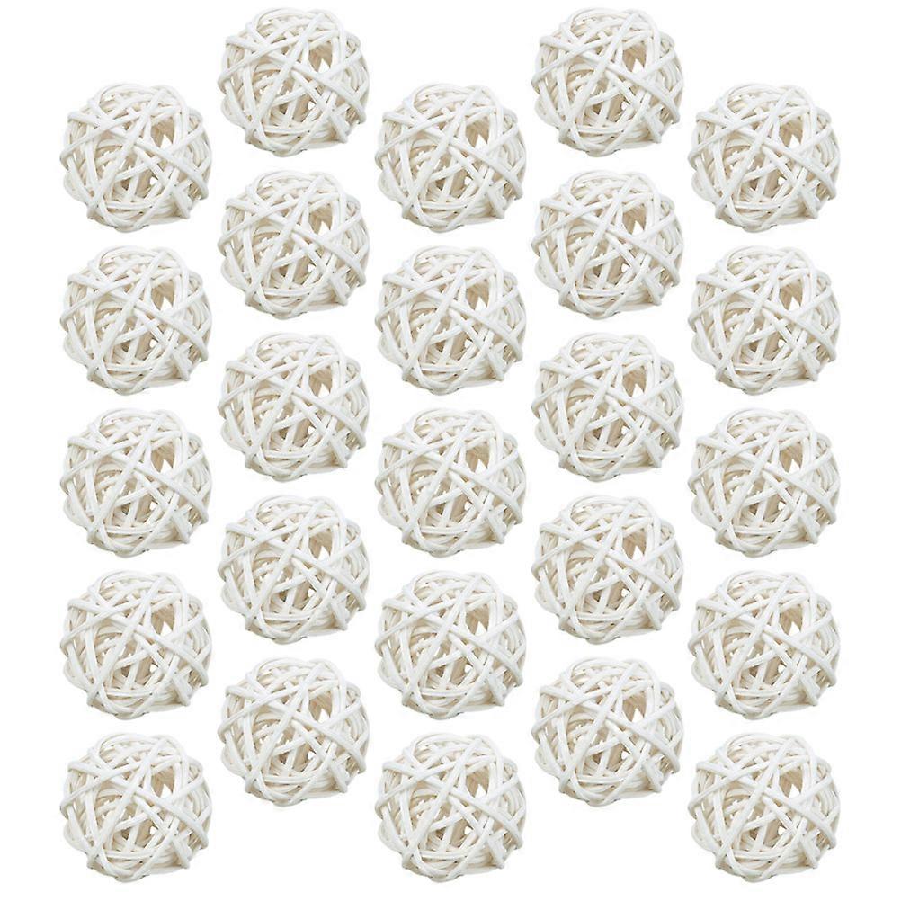 25pcs Wicker Rattan Balls Vase Fillers Rattan Balls for Craft Project Aromatherapy Rattan Balls