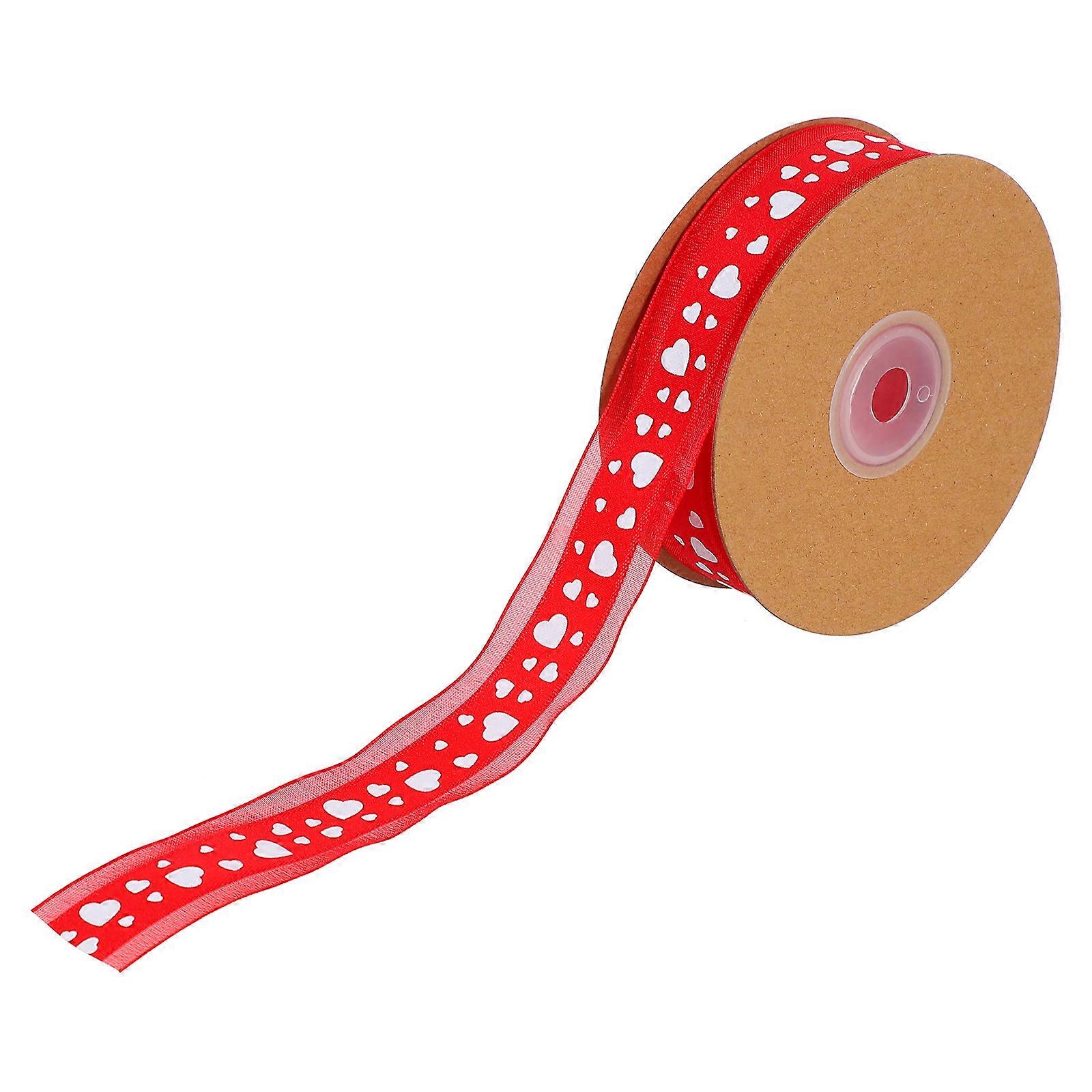 Gift Wrapping Ribbon Polyester Assorted Color Pack Ribbon for Decoration Love Pattern Printing