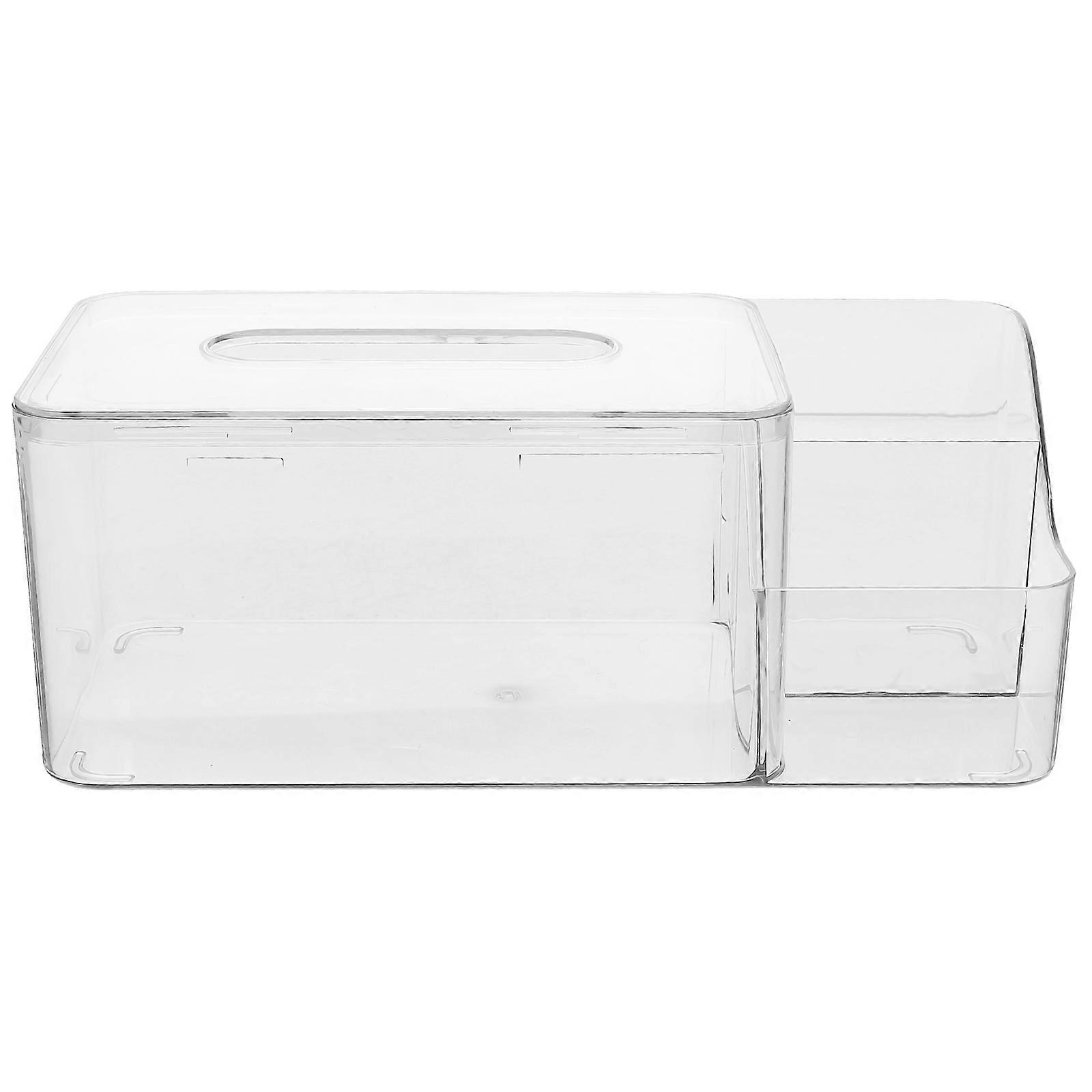 Transparent Plastic Tissue Box Holder for Home Use Simple Style Bathroom Organizer