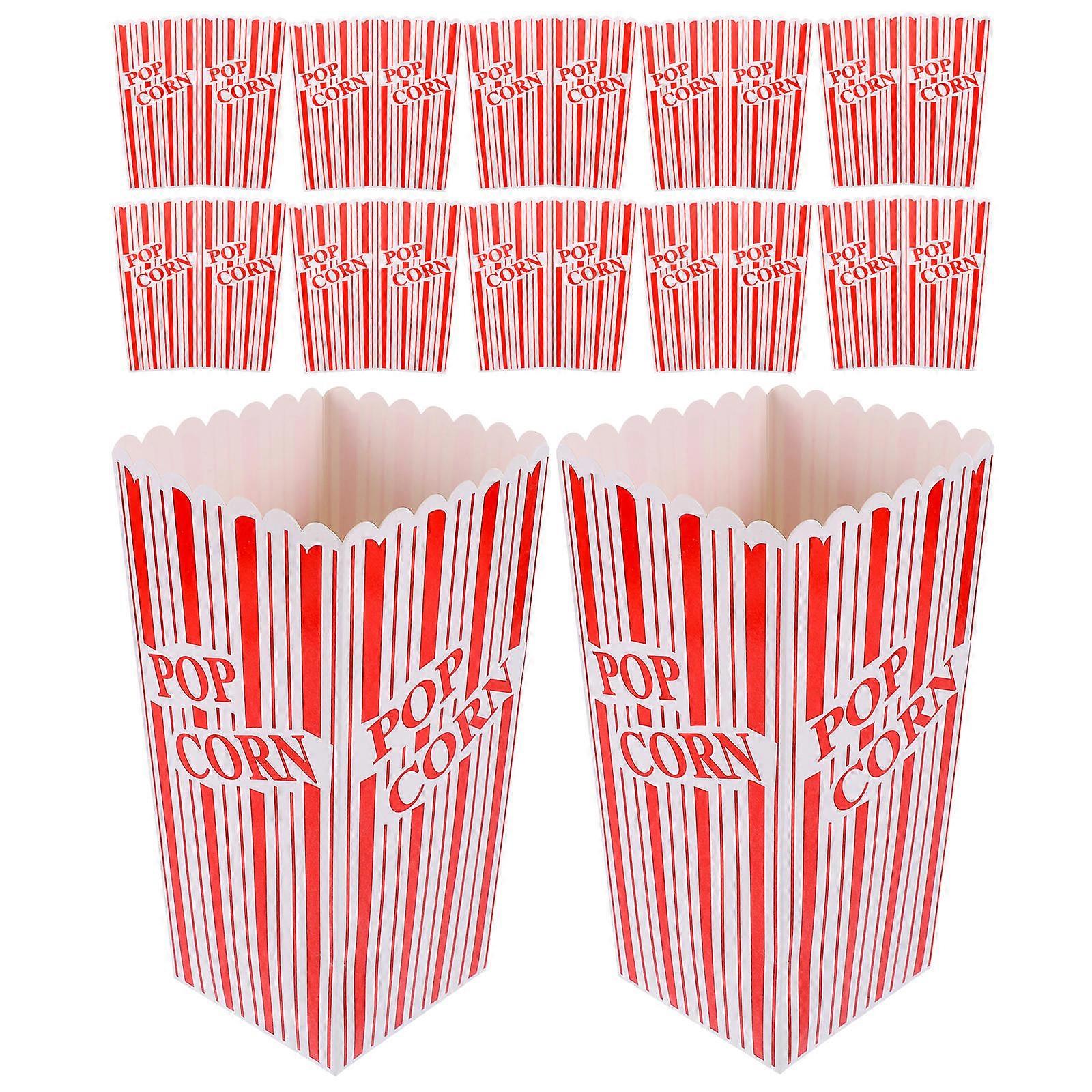 Cinema Snack Box 12Pcs Retro Popcorn Containers For Events Dining Tables 10X10X19CM Red Easy Storage