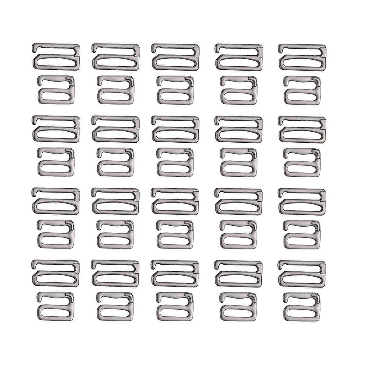 40Pcs Non-Slip Bra Buckle Sewing Clips Clasp Hooks for Women Girls Suitable for All-Matching Styles in Black