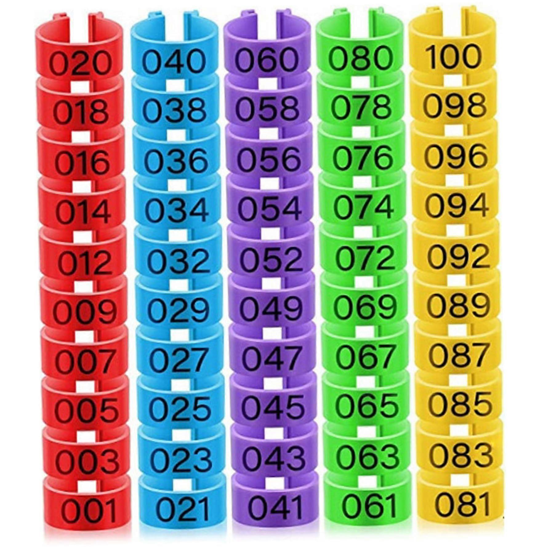 Chicken Leg Bands, 50 Pieces, Numbered 1-50, Reusable Plastic Tags for Chickens and Ducks