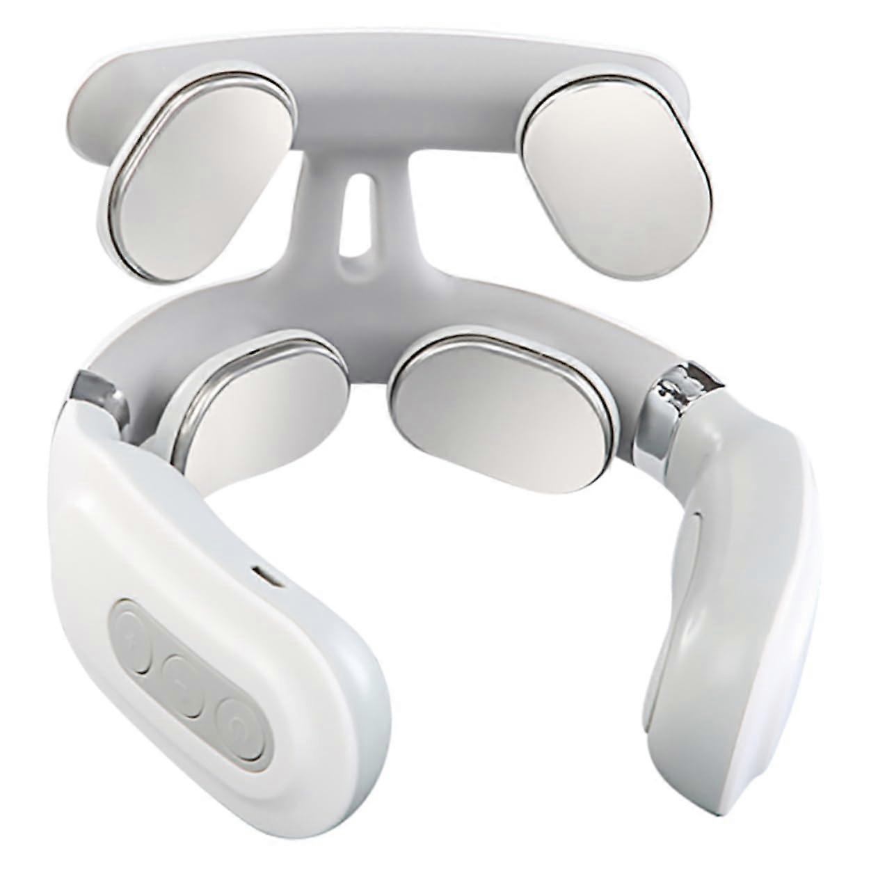 Electric Neck Massager with Heat Function, Portable Shoulder and Neck Relief Device for Travel and Office Use, Lightweight Design