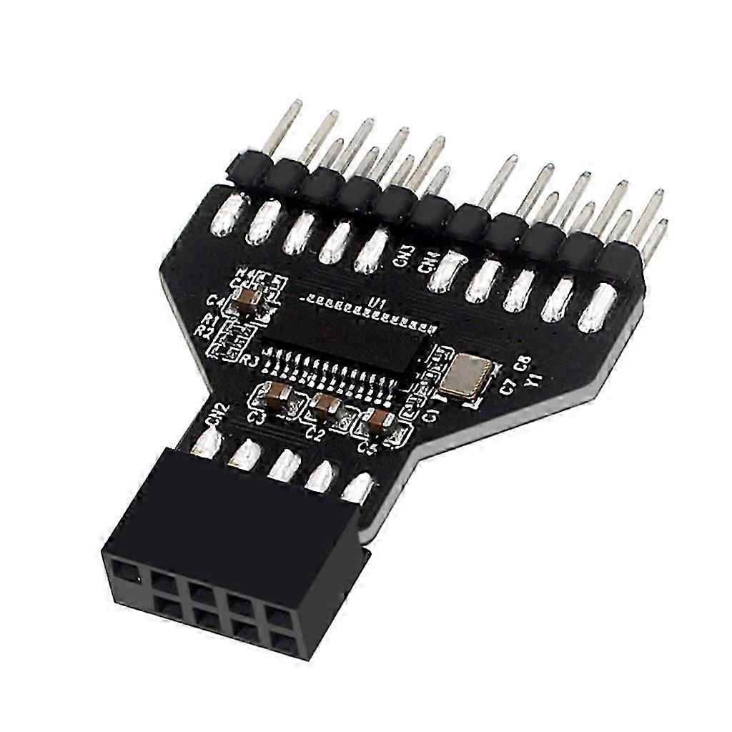 USB 2.0 Connectors for RGB USB2.0 9Pin Interface Splitter Computer Adapter