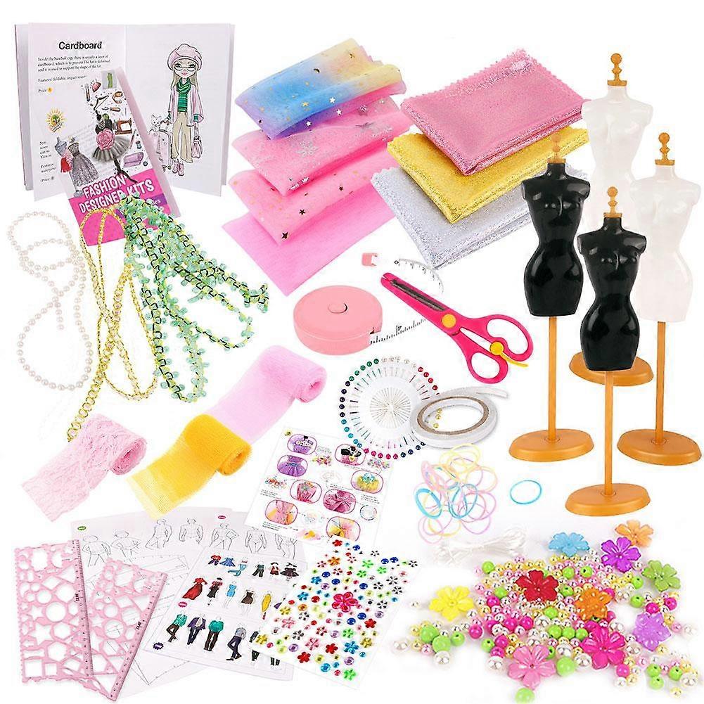 DIY Doll Craft Kit For Kids All-Inclusive Sewing Materials With Needles Thread Fabric And Guide