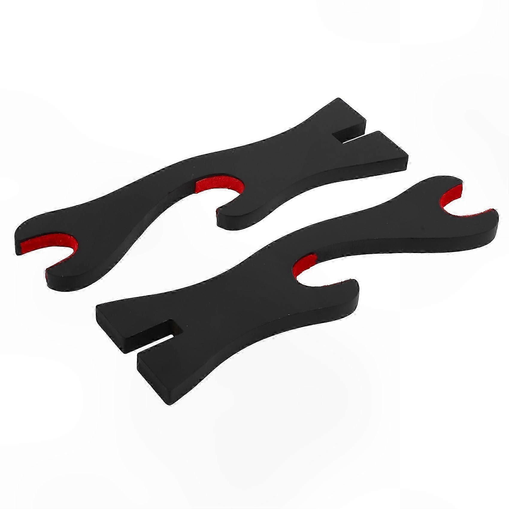 Black 2-Tier Sword Display Stand with Red Cotton Padding for Katana Hangers