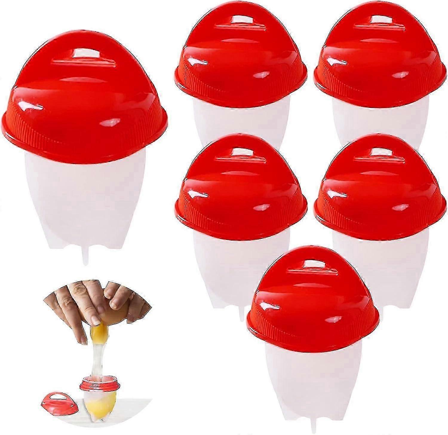 6 Pcs Egg Boiler, Silicone Non-stick Egg Cooker, No Shell Egg Poacher Cups, Fast Cooking Egg For Breakfast -ZHENV