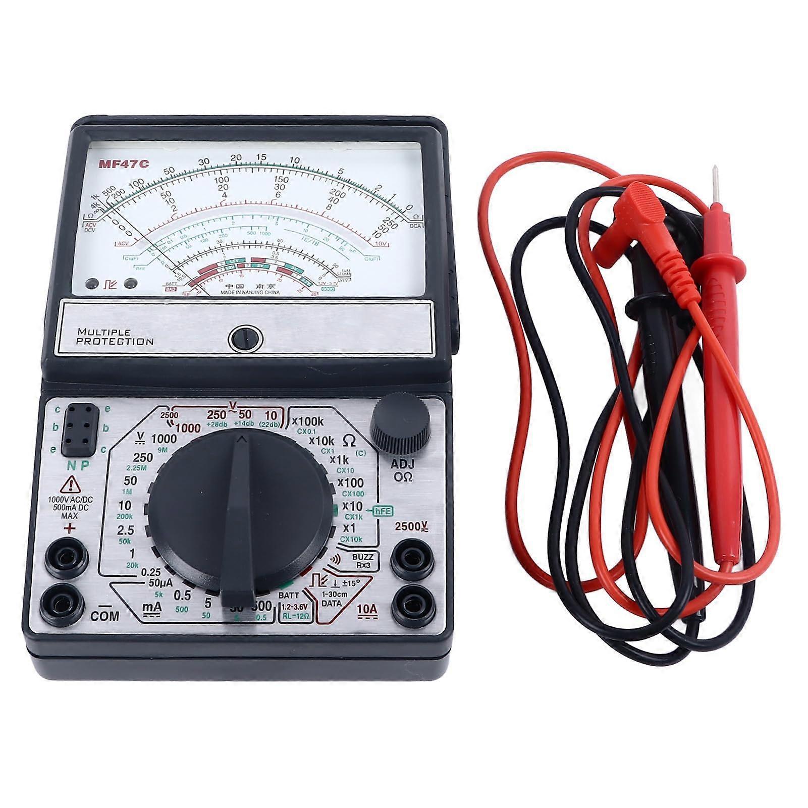MF47C Pointer Multimeter AntiBurning Analog Multimeter with Buzzer for Industrial Applications