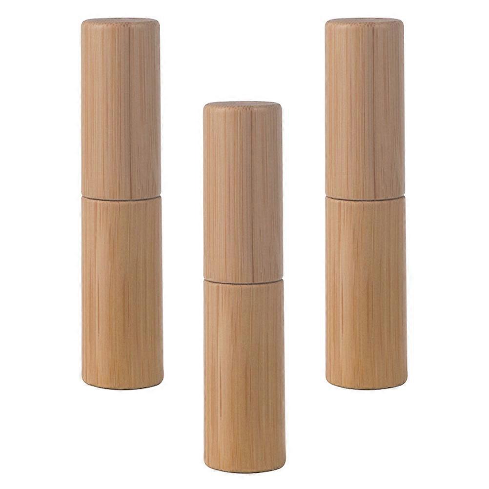 Bamboo Style Empty Lipstick Tubes for DIY Projects and Travel Friendly Use Chocolate Color 3 Pieces