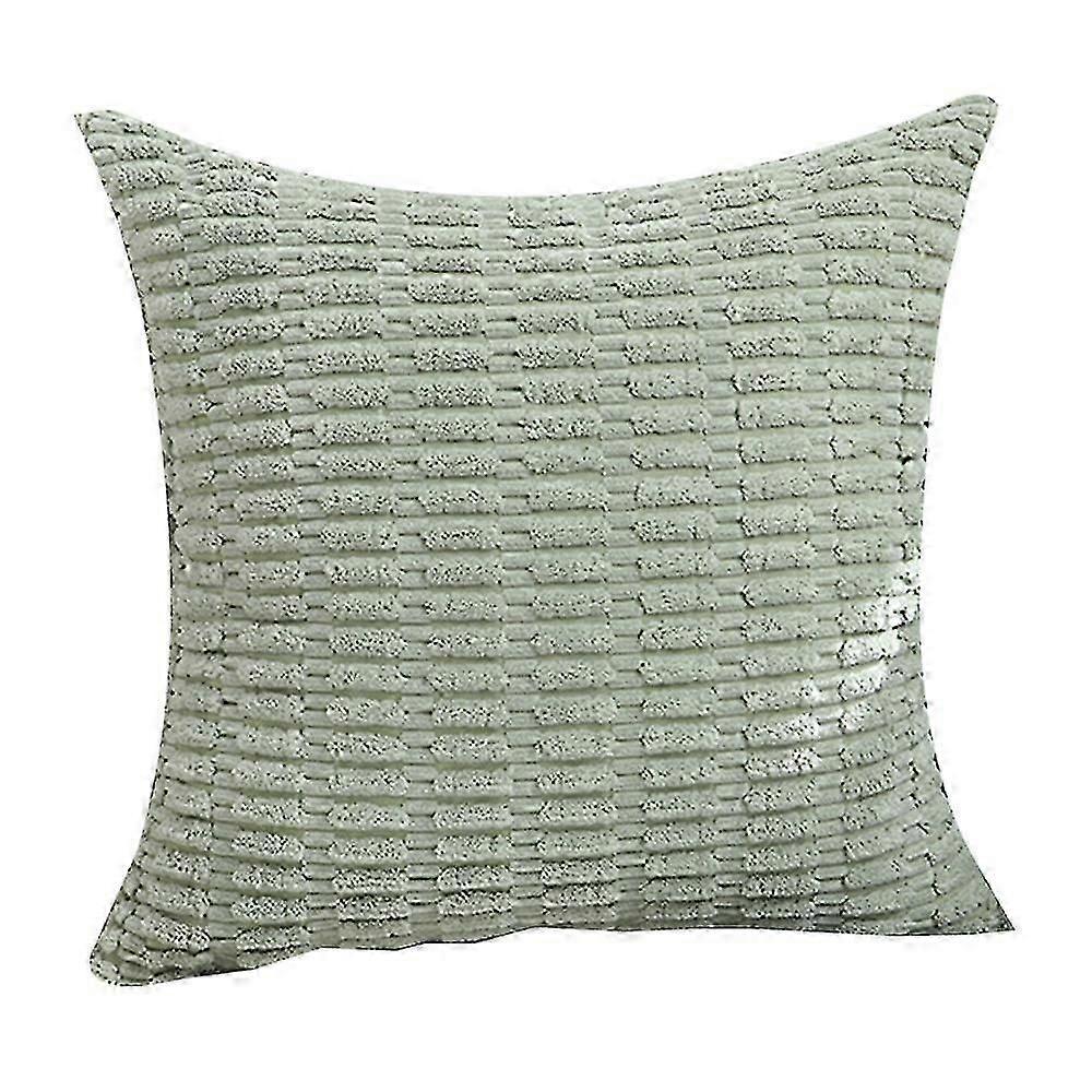 Throw Pillow Covers, Plush 45x45cm, Corn Kernel Pattern Square Soft Cushion Covers,Light green