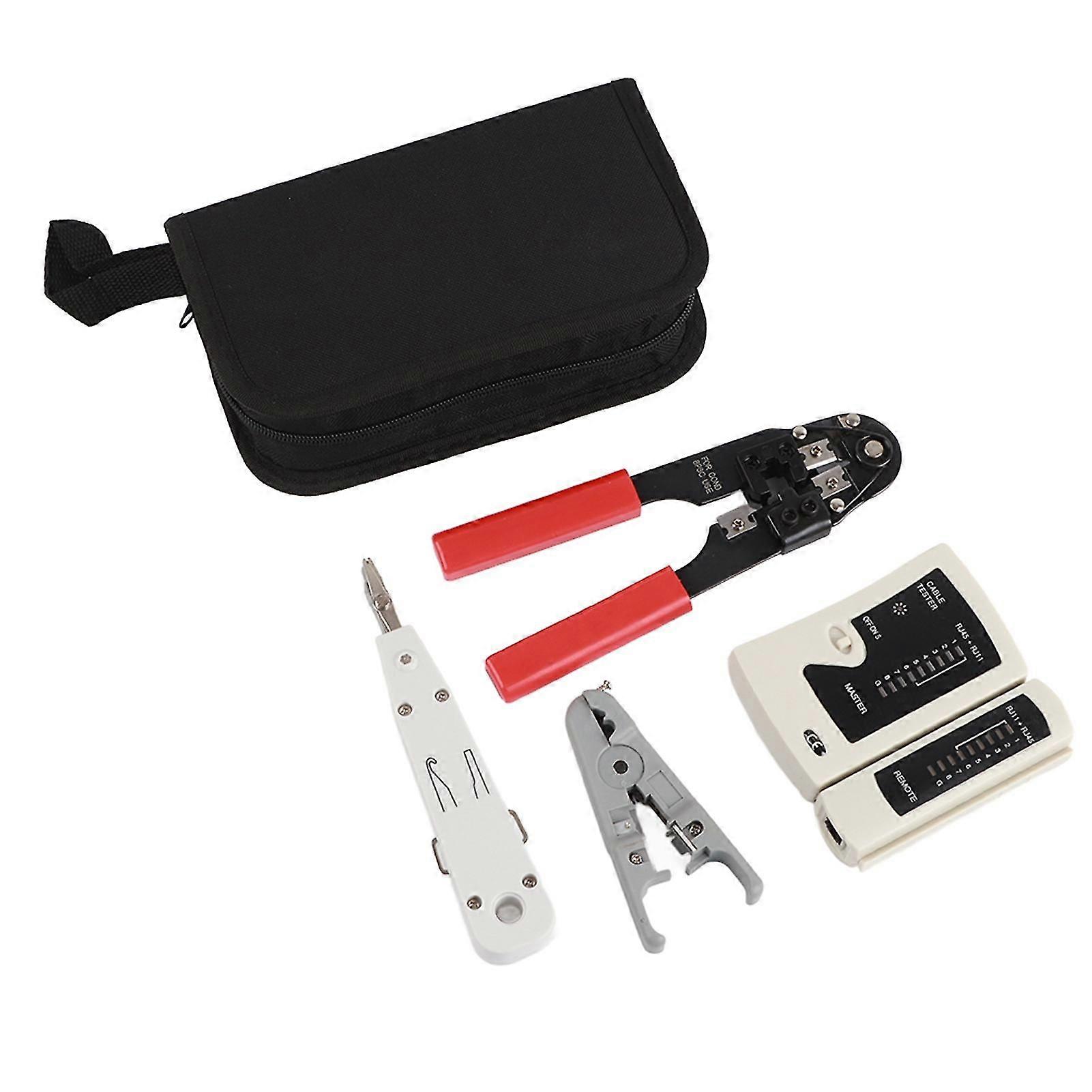 LAN Network Tool Set Kit Cable Tester Crimper Wire Stripping Pliers Cutter