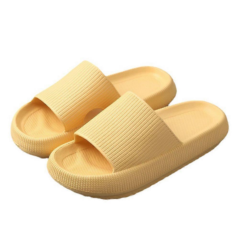 Unisex House Slippers Bathroom Slippers Home Use Eva Yellow Non-Skid 1 Pair