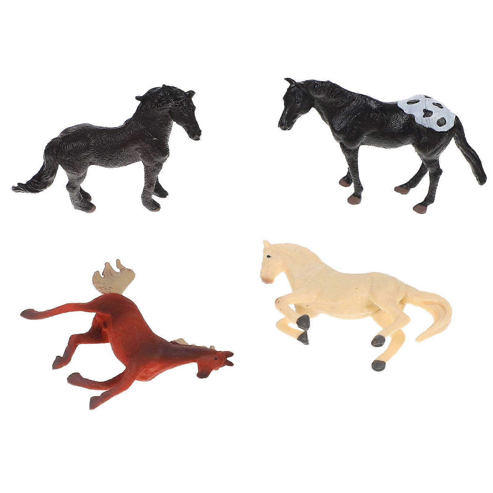 4pcs Wear Resistant Horse Figures for Realistic Desktop Decor, Stable Play, and Cake Decorations
