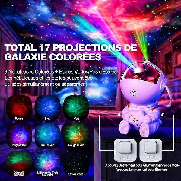 Astronaut Galaxy Projector, 8 Modes including 2 Star Modes, 360° Rotation and Adjustable Brightness