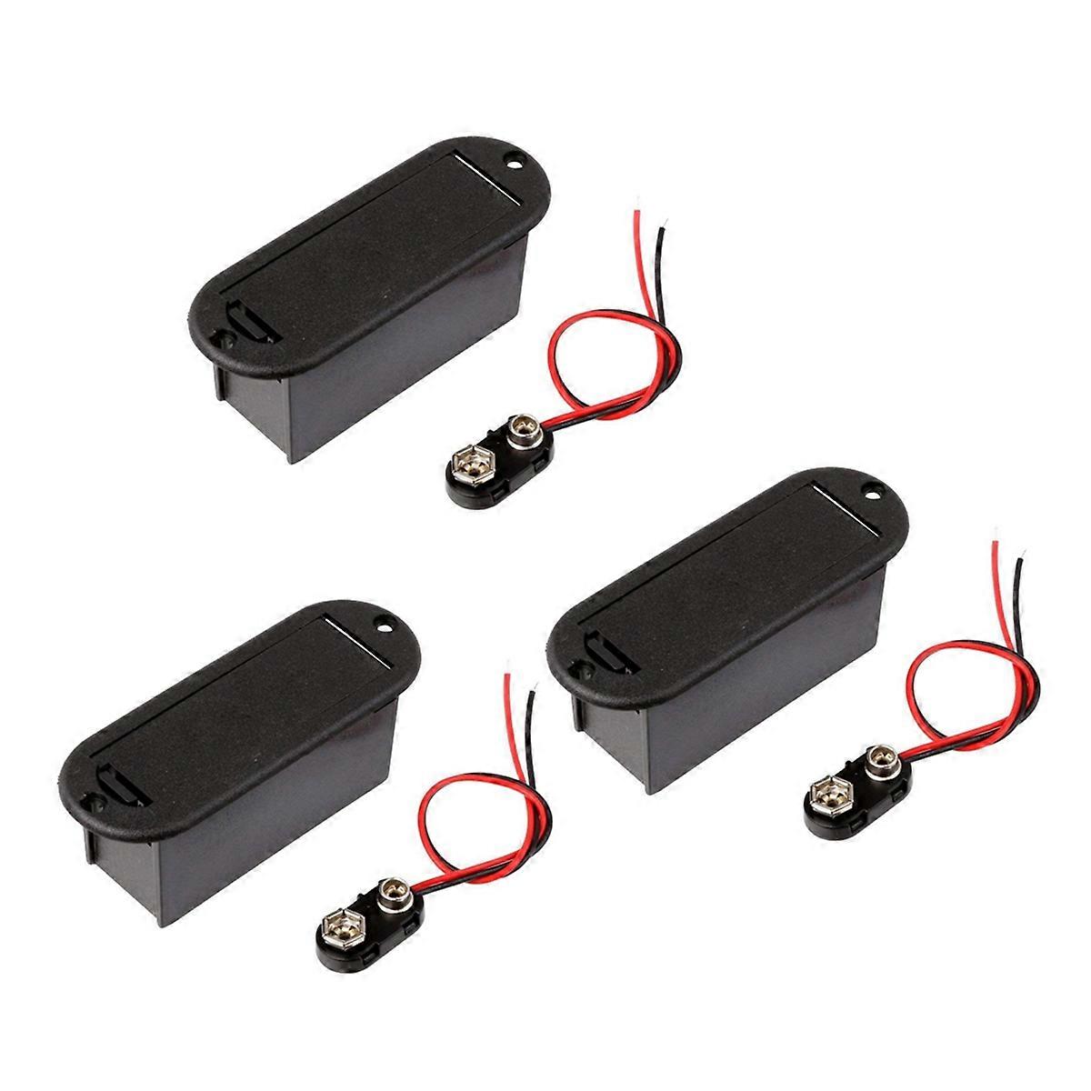 3X 9V Battery Holder Case for Active Guitar Bass Pickup