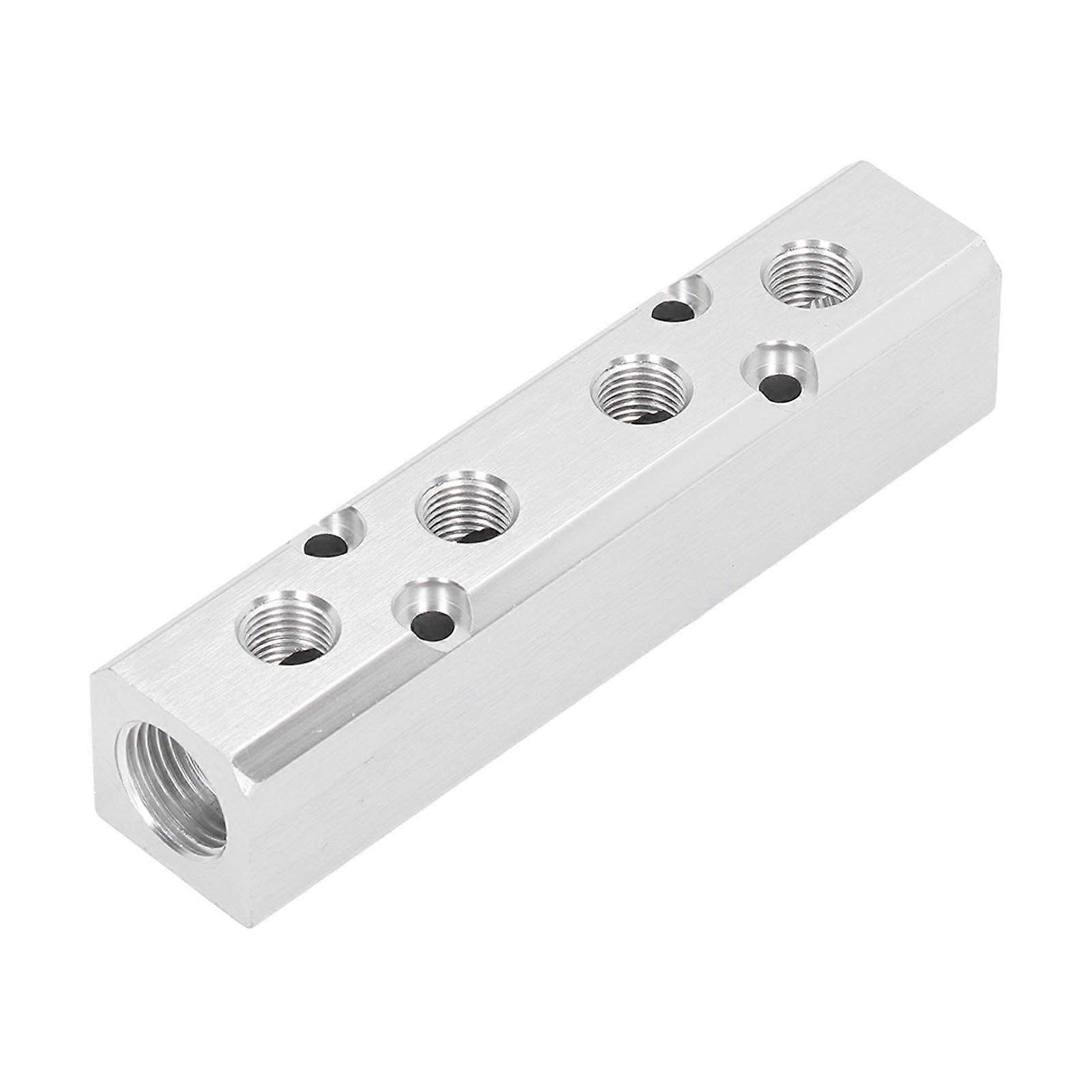Pneumatic Manifold Air Distribution Block Connector Splitter G1/2 Input G1/4 Output 30x30mmSY30024F