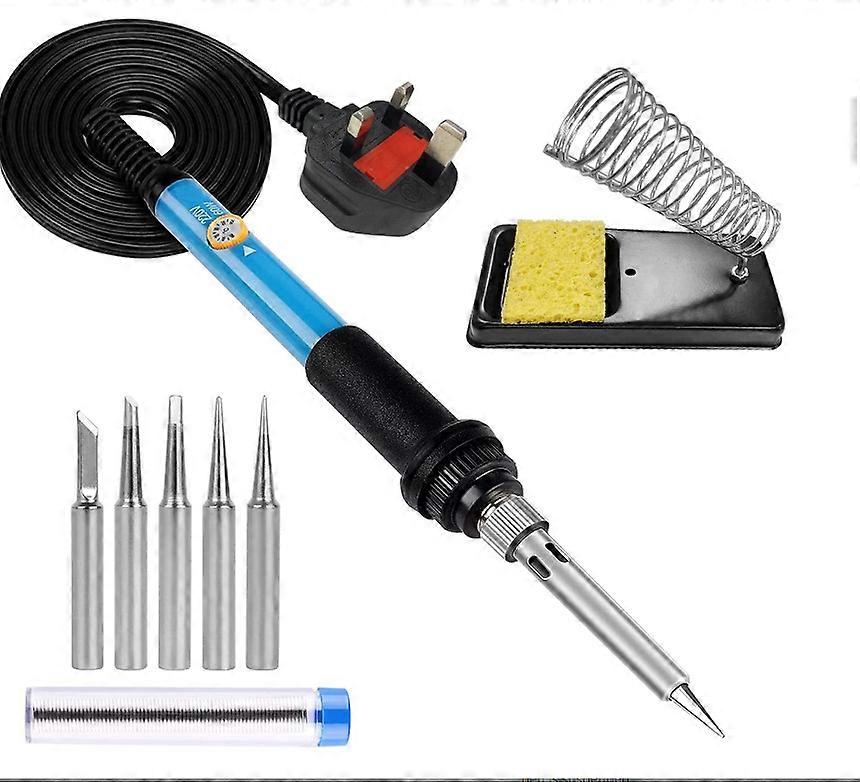 Betterlife 60W 220V Adjustable Temperature Soldering Iron Kit with 5 Soldering Tips, Soldering Iron Stand, Tin Wire