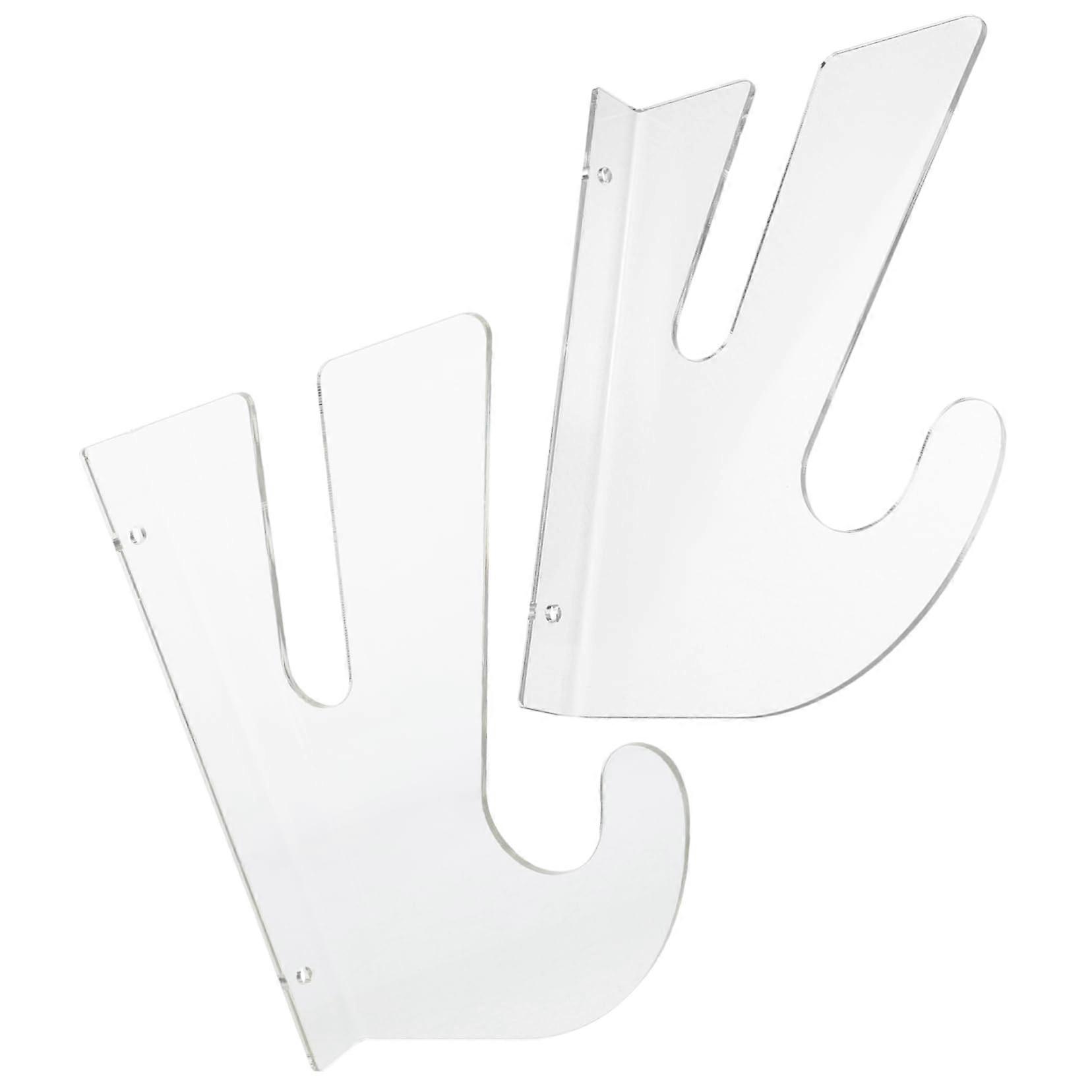 Skateboard Wall Mount Rack 2Pack, Storage Hook Bracket for Wall, Horizontal Hanger, Modern Display Stand, Transparent
