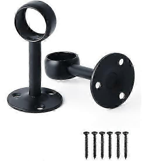 Wardrobe rod bracket for ceiling mount, matte black, 2 pieces