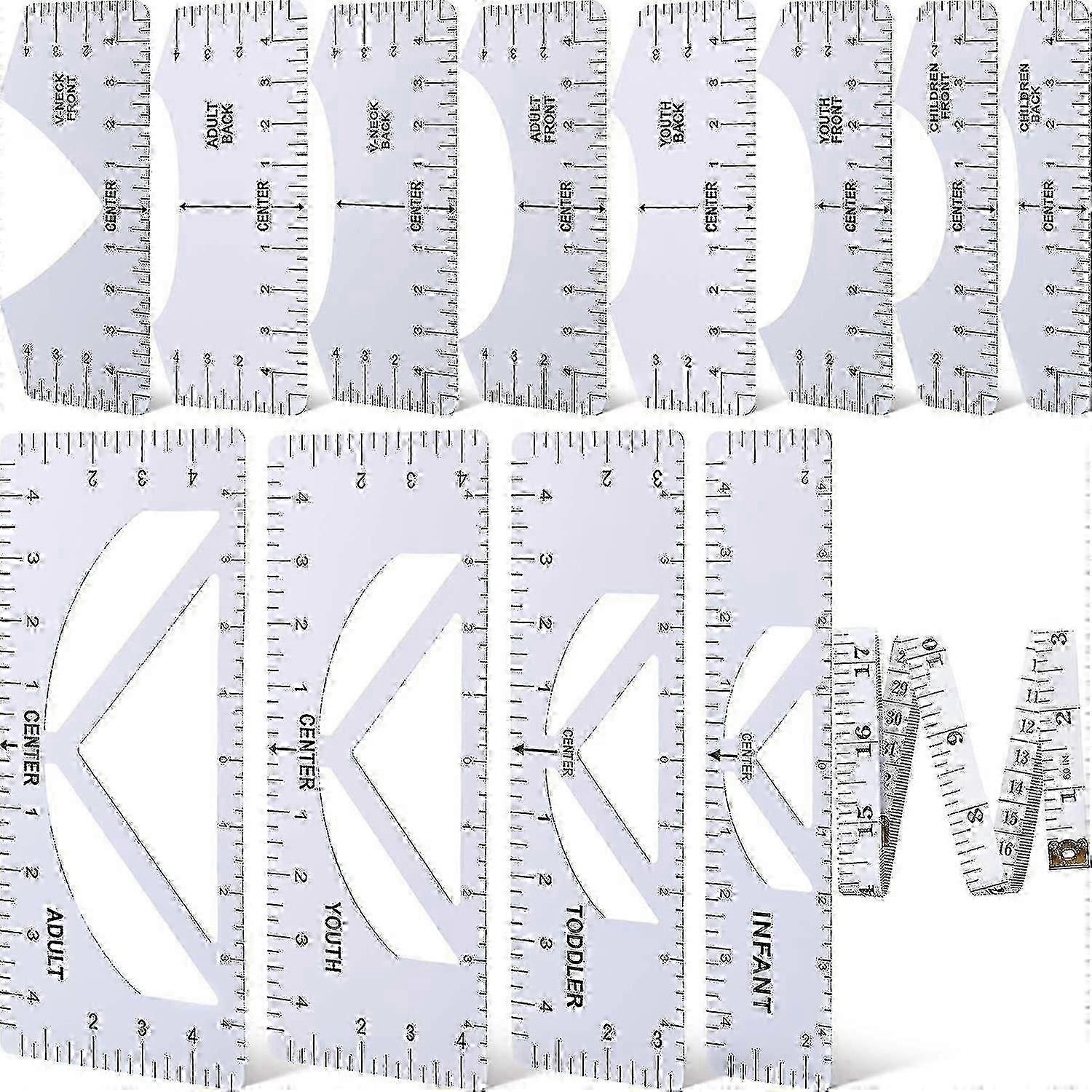 13Pcs T-shirt Ruler Guide Set for Heat Press DIY