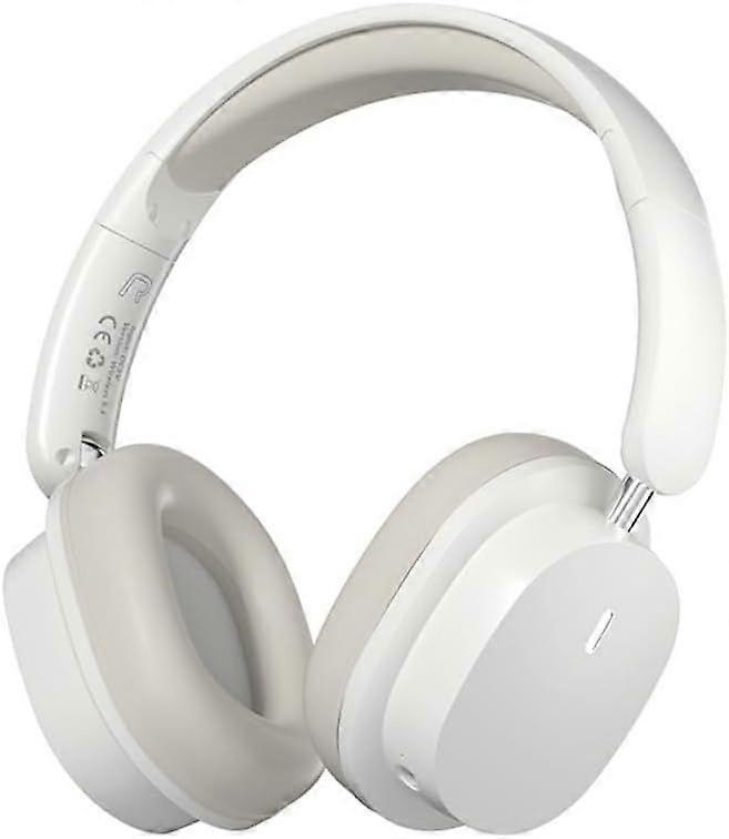 Wireless Bluetooth Headphones, HiFi Stereo, Foldable, ENC Noise Cancelling, with Microphone(White)