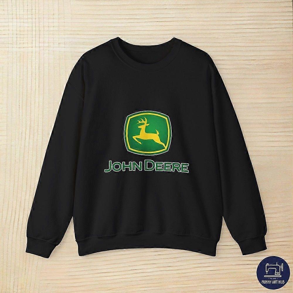 Sudadera unisex con logo John Deere verde y amarillo