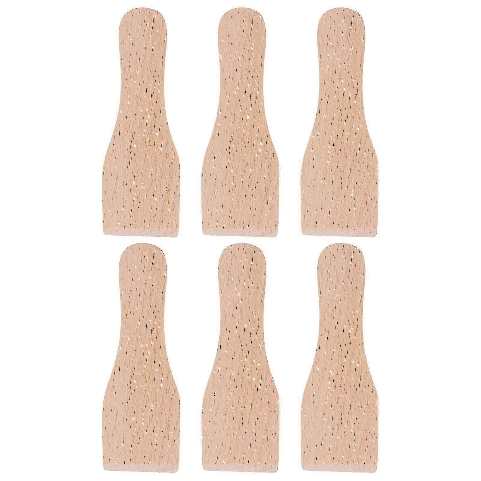 6 Pcs Spatulas Nonstick Cookware Gingerbread Spatula Non Stick Spatula Wooden Raclette Spatula Kitchen Frosting Knives