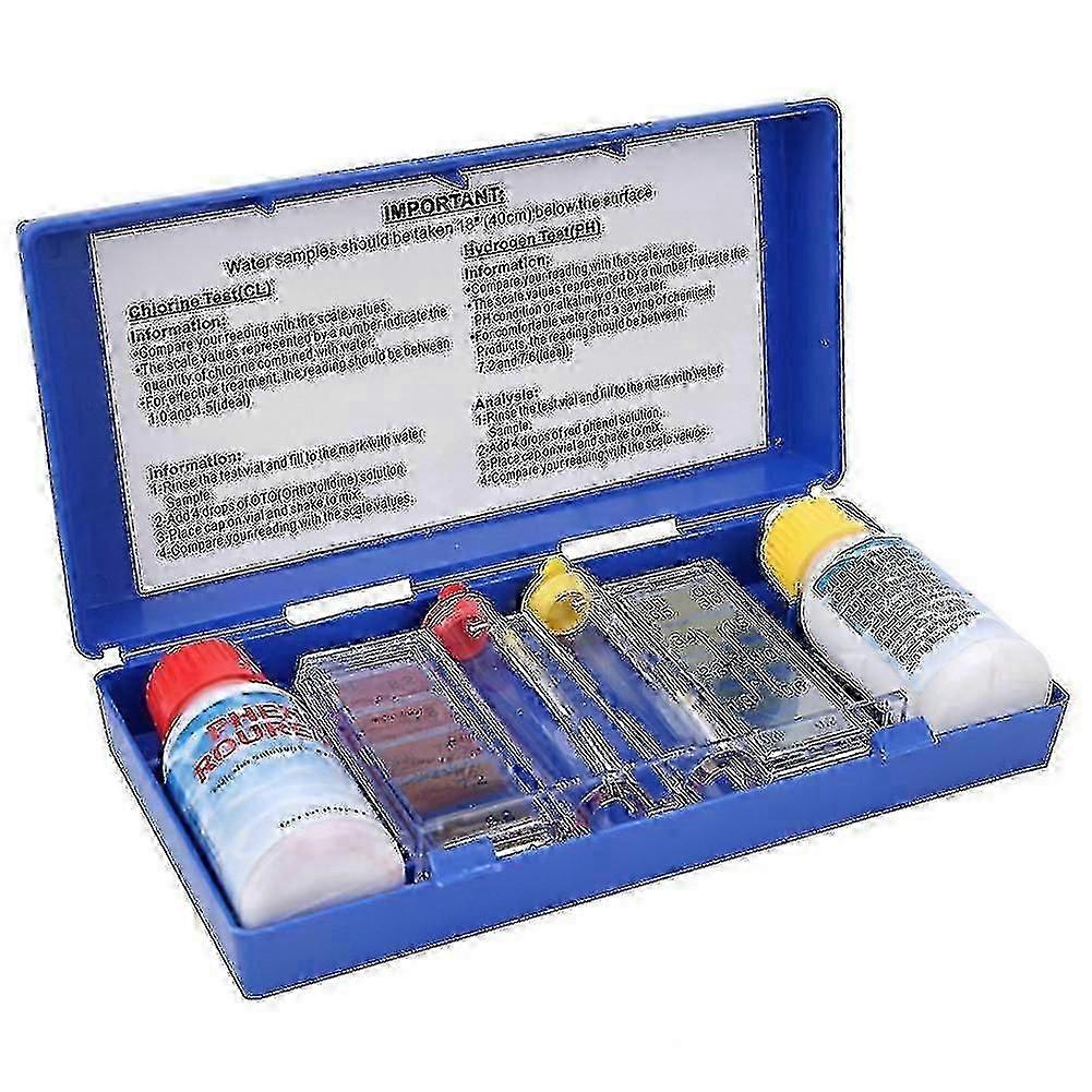 Ph Klor VattenKvalitet Test Kit Pool Test Test Vattentestlåda