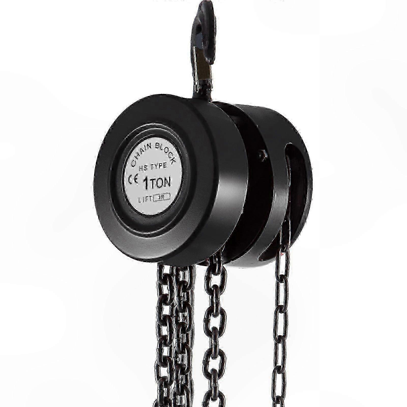 1 Ton Capacity Hand Chain Hoist, 2200 lbs Manual Chain Block with 10ft Lift for Workshop and Transport Use