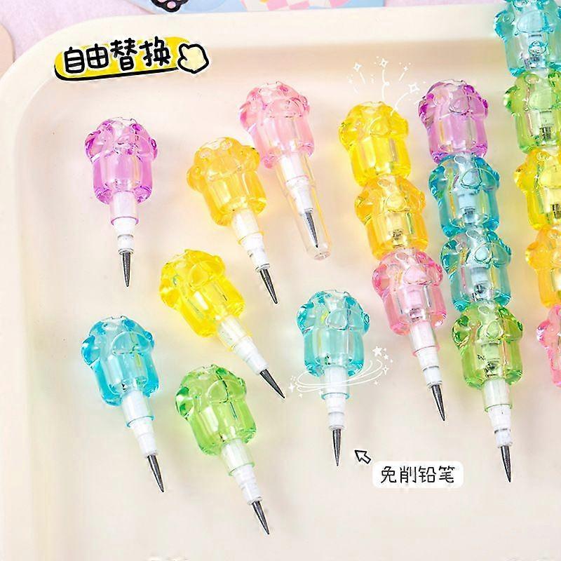 20pcs Stackable Pencils: Cute Stackable Cat Paw Pencils for Kids Drawing Writing - Non-Sharpening and Replaceable Tip for Party Favors and School Supp