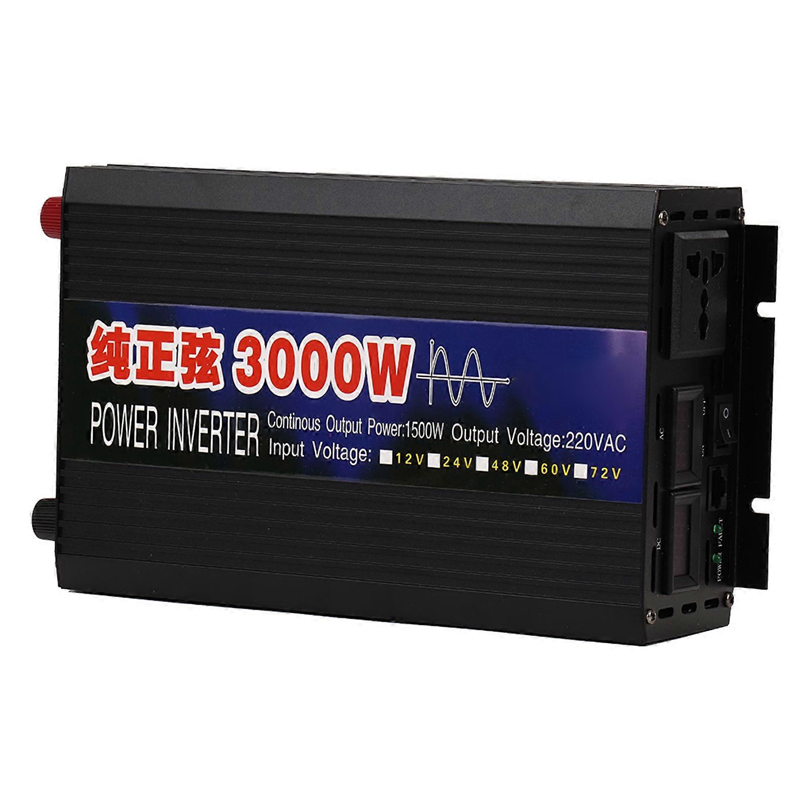 Pure Sine Wave Inverter DC to AC Converter Car DC/AC Inverters 3000W Dual Digital DisplayDC24V to AC220V 