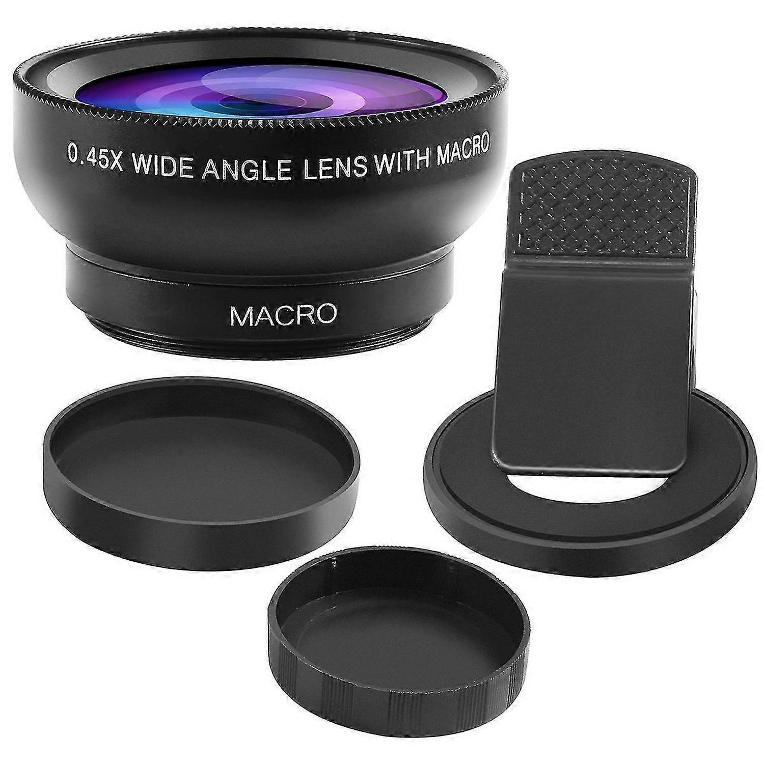 Fish Eye Phone Lens, 0.45X Phone with HD Camera Lens Macro Clip Lens