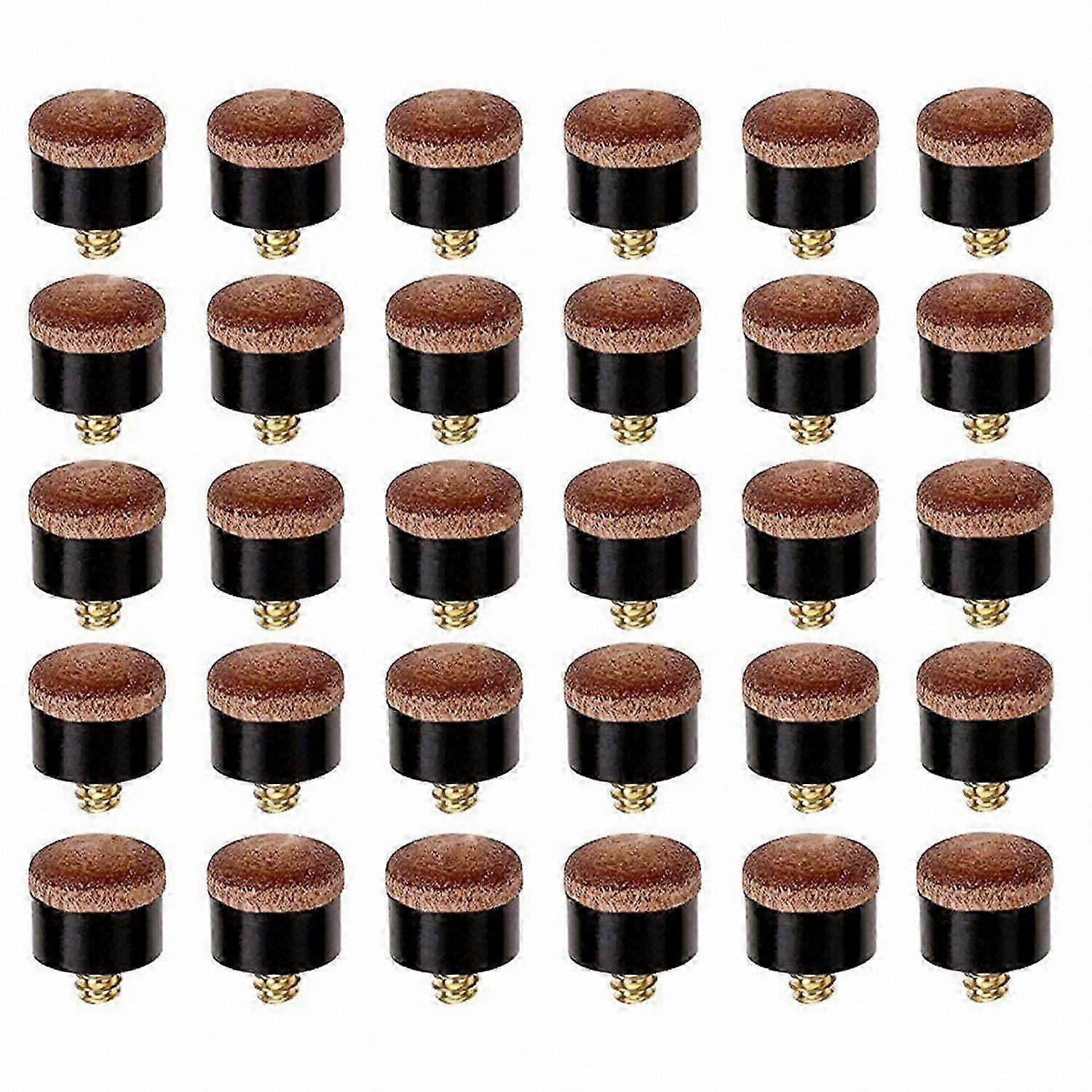30 Pcs 12mm Screw-on Billiard Pool Cue Tips Replacement for Pool Cues and Snooker