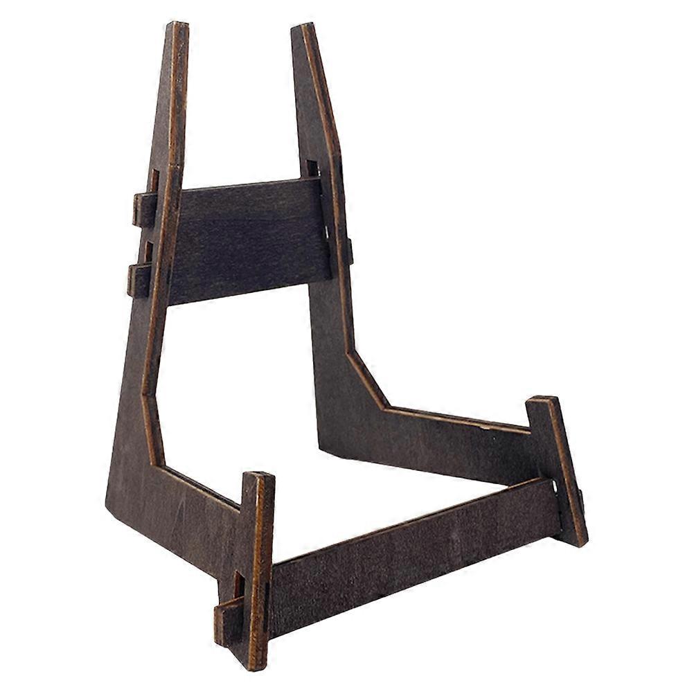 Wooden Photo Frame Stand for Display 2Pcs Black Plate Holder