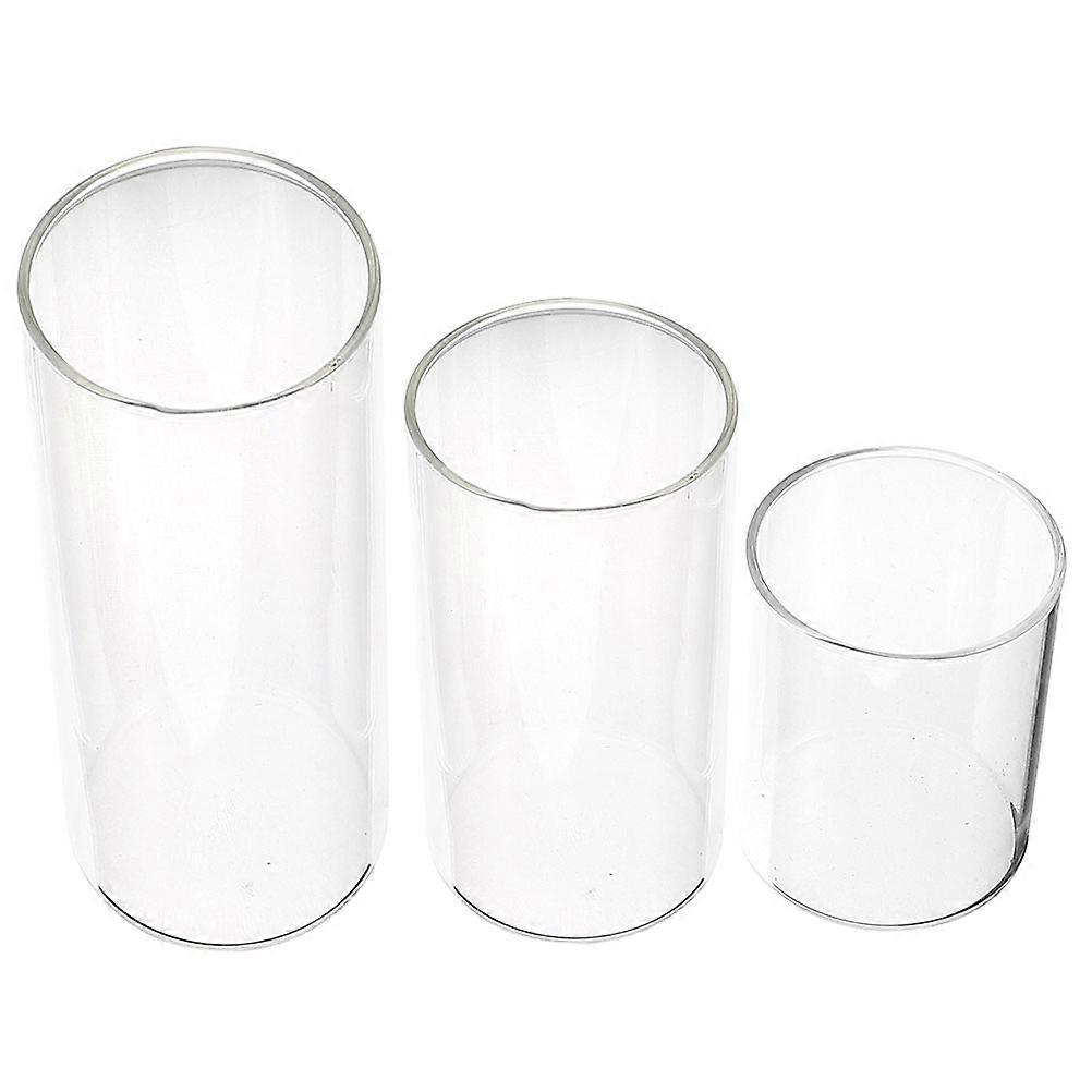 Transparent Glass Candle Holder for Windproof Use 6Pcs Cylinder