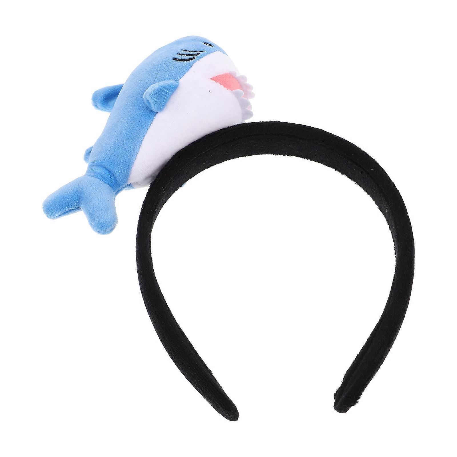 Plush Shark Headband Animal Ears Headband for Kids 5Pcs Sky Blue
