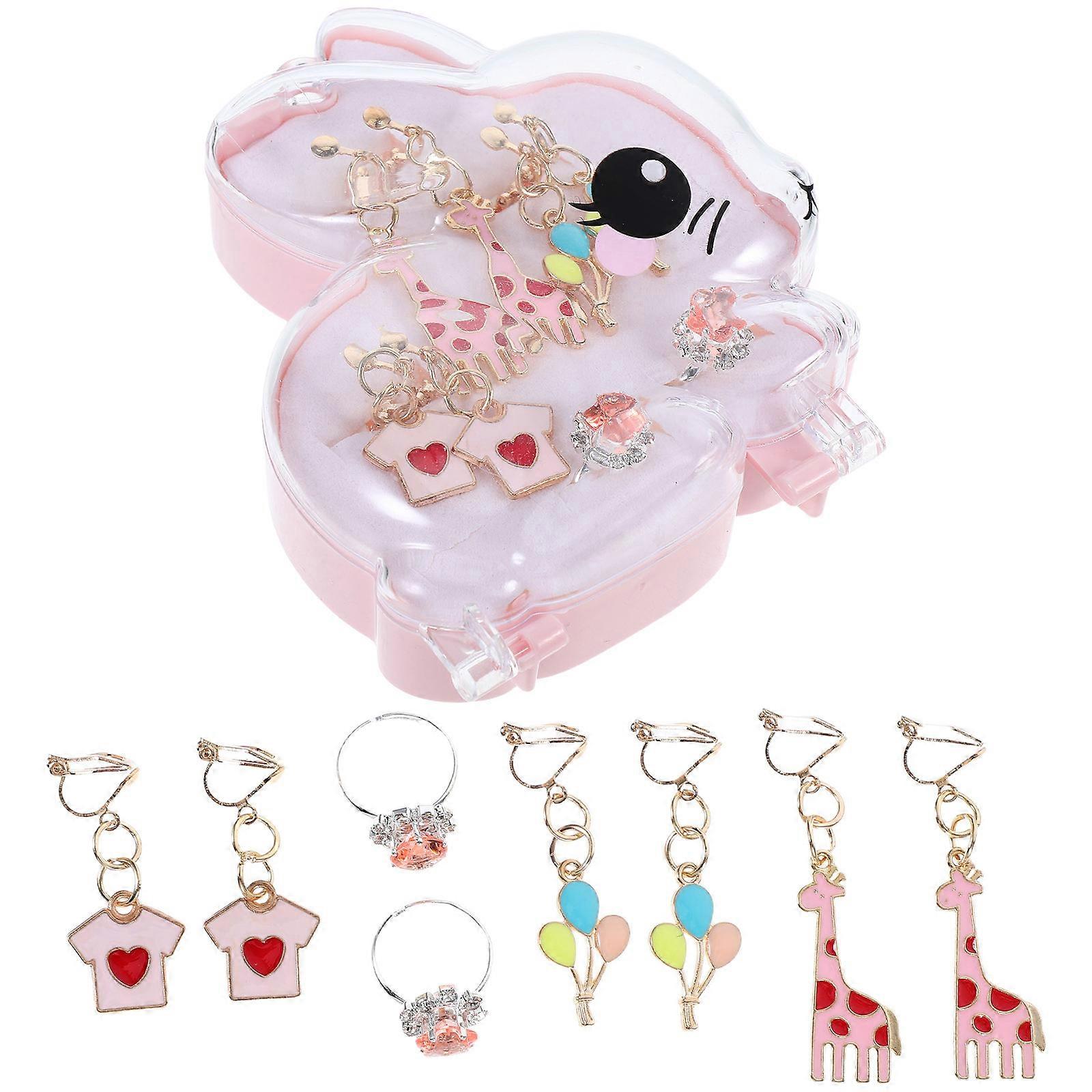 Children's Colourful Clip on Earrings for Little Girls with 5Sets for Parties