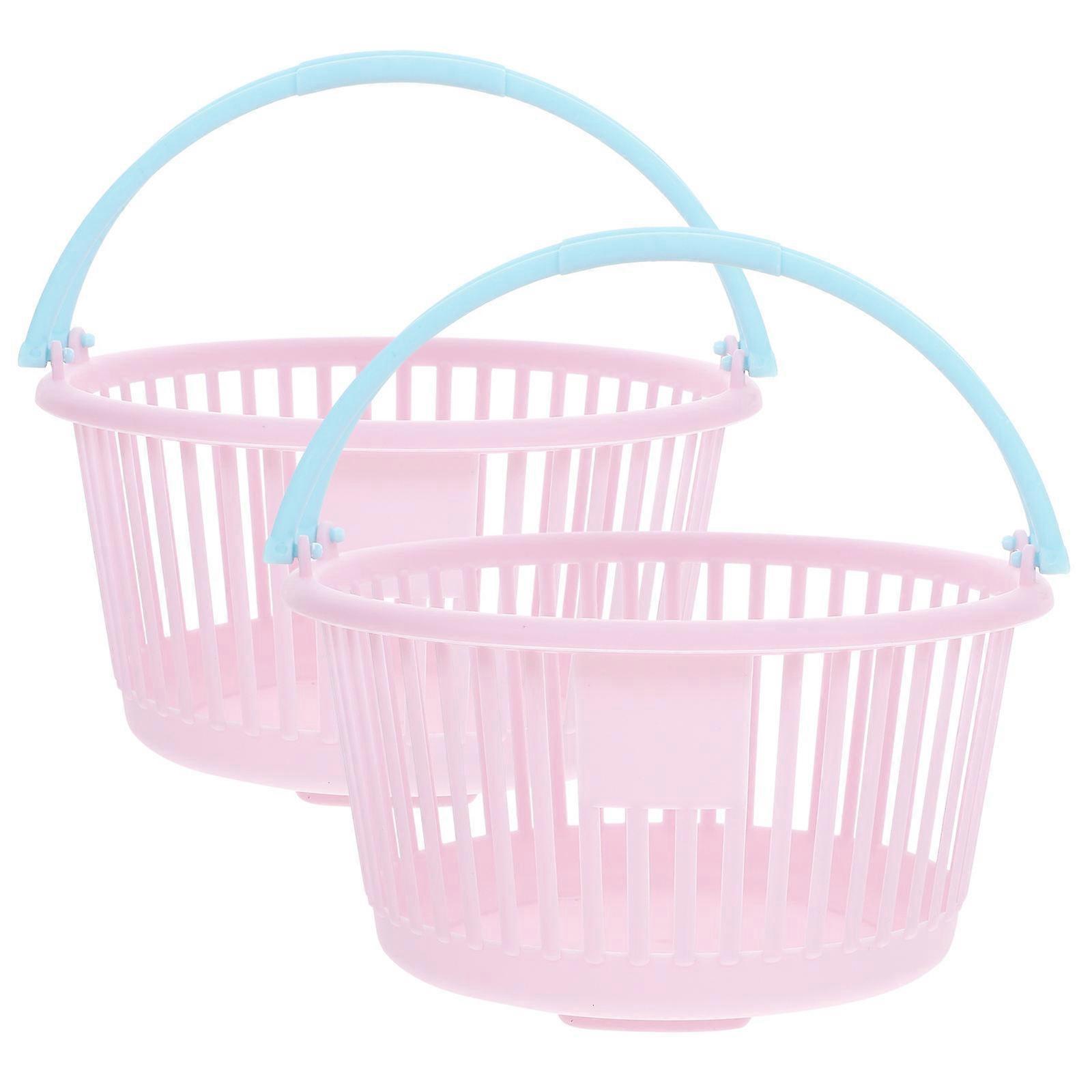 Compact Plastic Handbasket for Decor 2Pcs Multifunctional Mini Shopping Basket