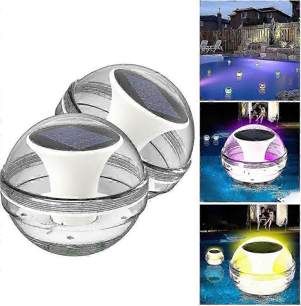 2pcs Solar Floating Pool Lighting, Solar Water Floating Lamps, Ip65 Waterproof Swimming Ball Pool Light, Decoration For Pond