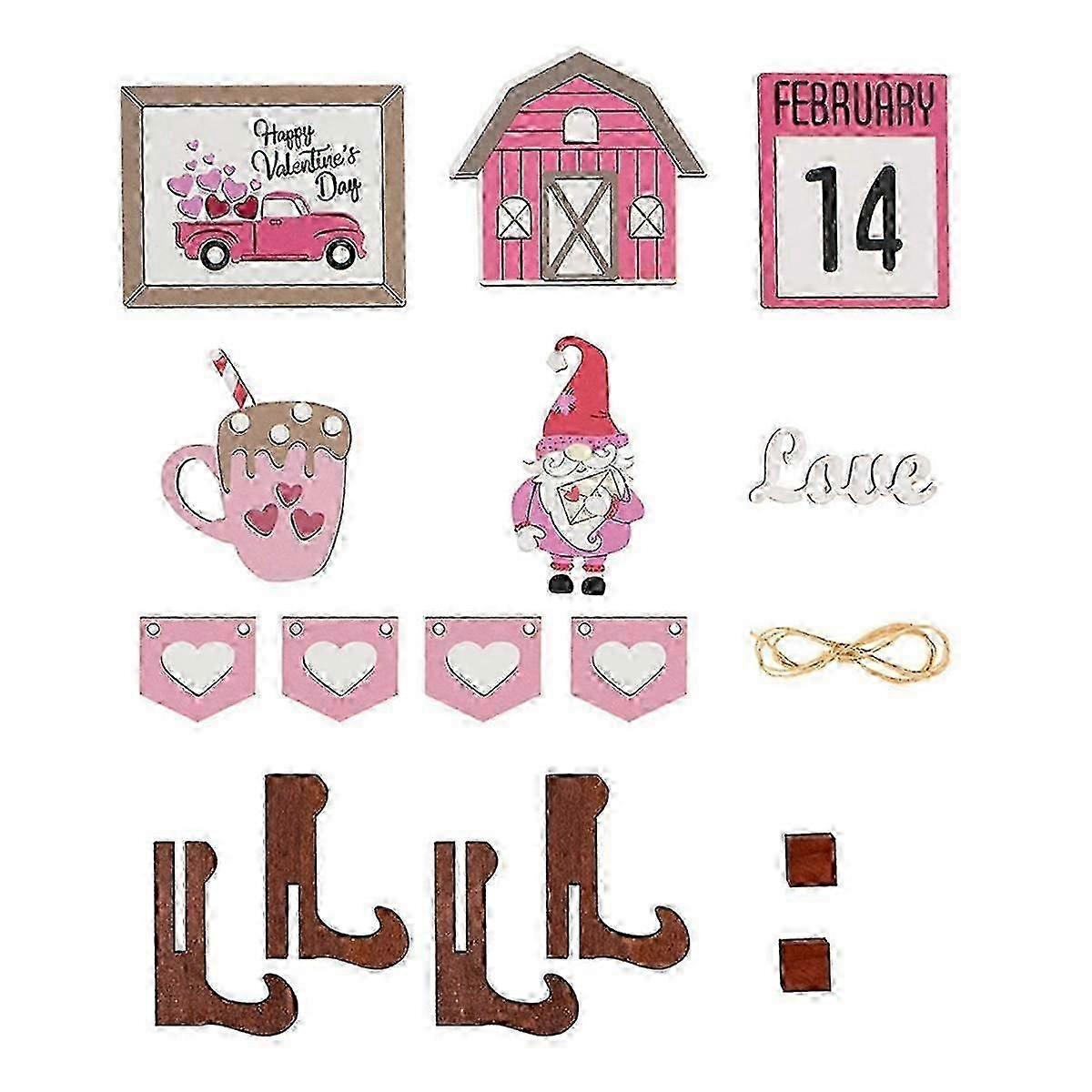 Valentine's Day Tiered Tray Gift, Wooden Sign Decorations, Farmhouse Serving Tray, Winter Holiday Decor