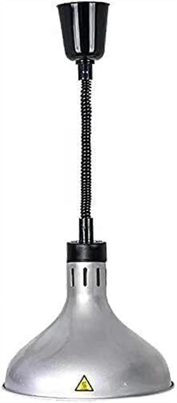 Food Warmer Lamp with Telescopic Suspension, 29 Cm Large Lampshade, Adjustable Height, Electric Food Heating Lamp