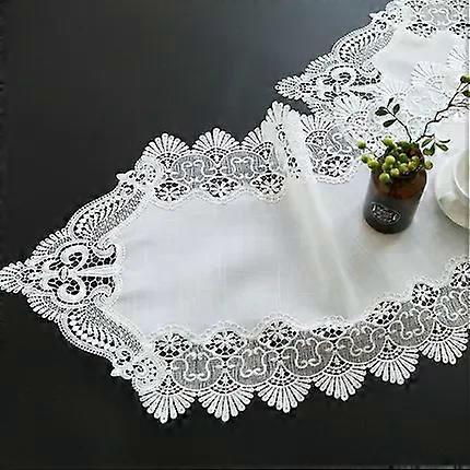 Table Runner White Dining Tablecloth 40*200cm Runners Wedding Party Linen American Embroidered Dust Cover Towel Home Decoration