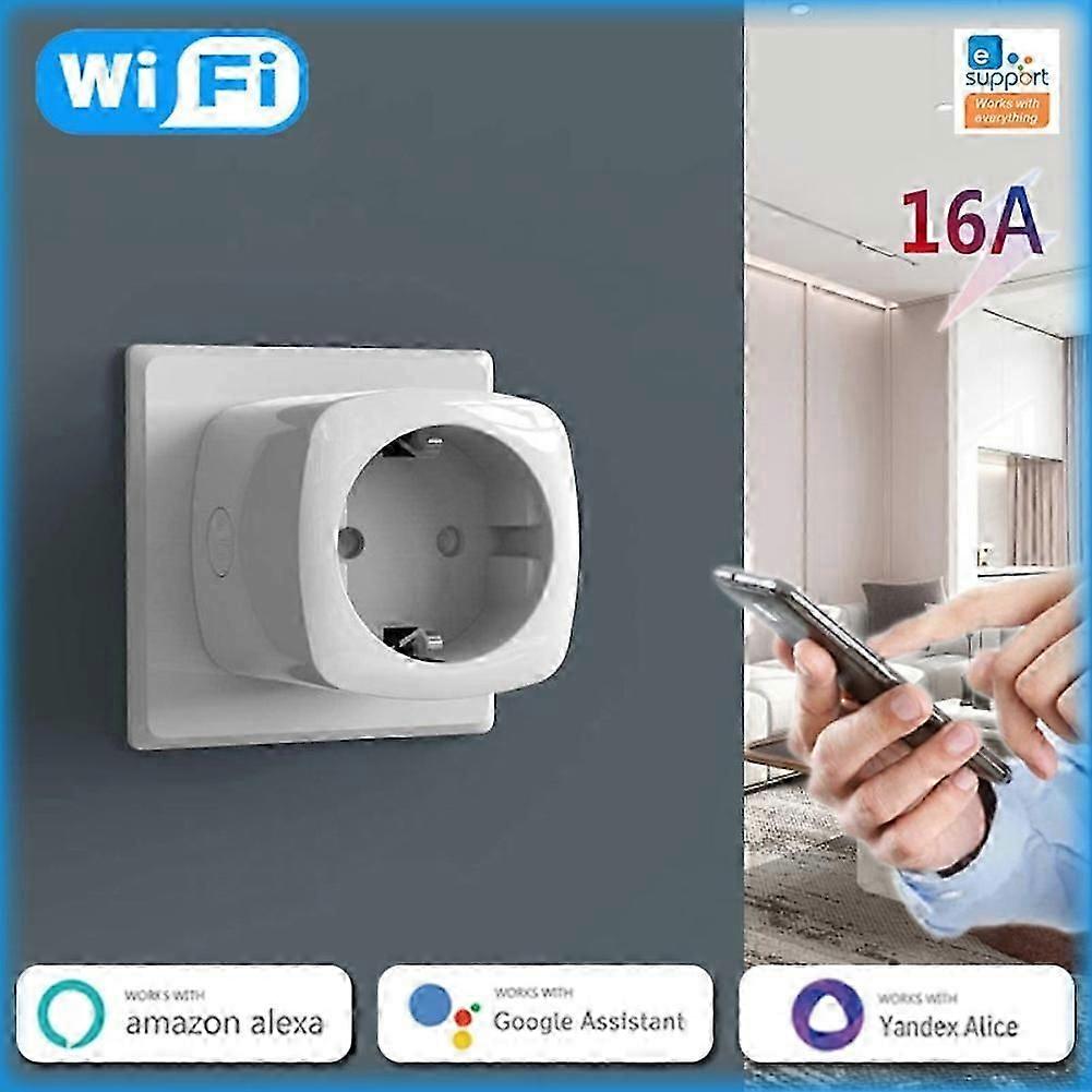 Smart Wi-Fi Plug with Energy Monitoring: 16A Socket Compatible with Alexa and Google Assistant