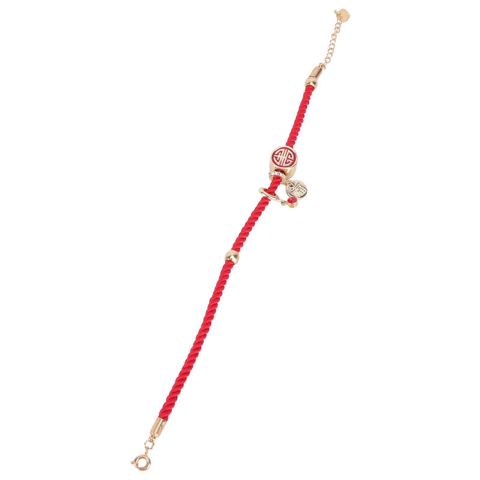 Red Daily Bangle Handmade Year Bracelet for Girl 1Pcs